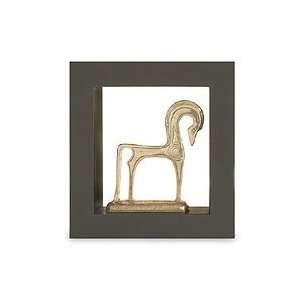  bronze sculpture, Framed Trojan Horse 