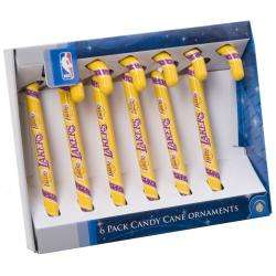 Los Angeles Lakers Plastic Candy Cane Ornament Set  