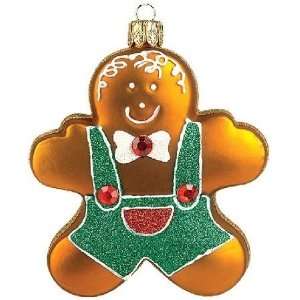 Gingerbread Boy Polish Glass Christmas Ornament
