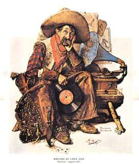 Norman Rockwell Cowboy Print DREAMS OF LONG AGO  