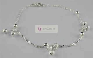   925 Silver Plated Pearl Twisting Chain Anklet Charm Anklets pc  