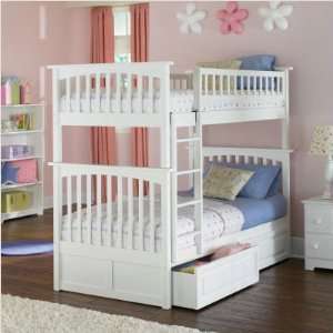    Bundle 98 Columbia Twin Over Twin Bunk Bed in White
