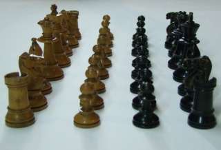 RARE 1900S ENGLISH WEIGHTED CHESS SET WOODEN TREEN  