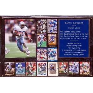  BARRY SANDERS 16x 24 Career History Plaque Sports 