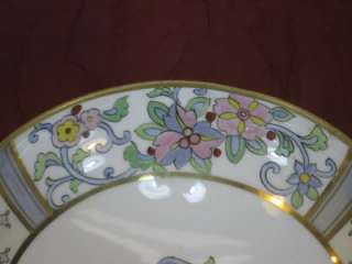   Footed Two Part Centerpiece Bowl Hand Painted Gilded Green Mark  