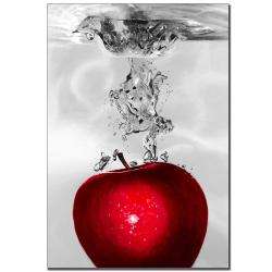 Roderick Stevens Red Apple Splash Canvas Art  