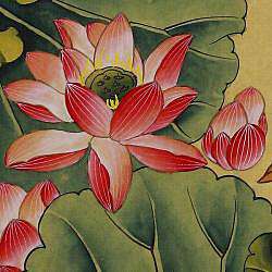 Lotus Flower Wall Art Scroll Painting (China)  