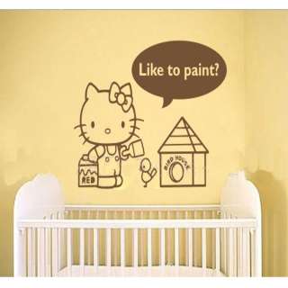 hello kitty cute wall sticker home decor painting 23 9x16