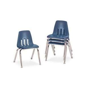  9000 Series Classroom Chairs, 14 Seat Height, Navy/Chrome 