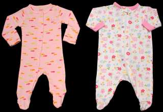 BABY GIRL CLOTHES LOT SLEEPER PAJAMAS PJS NB NEWBORN 3 MONTHS  