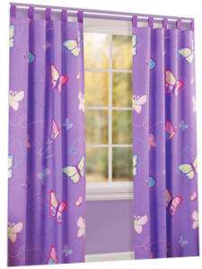 KIDS BUTTERFLY GIRLS BEDROOM CURTAIN PANELS NEW  