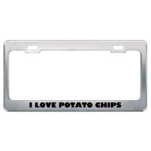 Love Potato Chips Food Eat Drink Food Eat Drink Metal License Plate 
