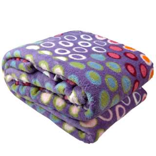 Asaley 60in x 80in Full Size Micro Plush Blanket   Purple Circle 
