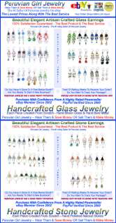 20 EARRINGS STONE GLASS PERU JEWELRY CHANDELIER DANGLE  
