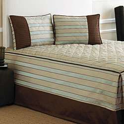 Rivington Blue/ Beige Fitted Bedspread  