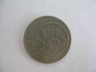   Mexican Coin CULTURA MAYA Half Dollar Size $20 Estados Unidos  