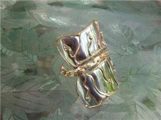 amazing leaf design copper silver brass cuff bracelet
