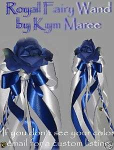 Flower Wand, Princess Wand, Flower Girl Royal Blue  