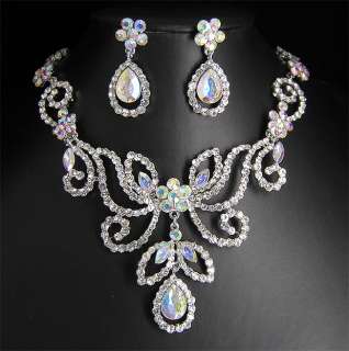 Wedding/Bridal crystal necklace earrings set S326  