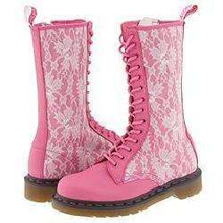 Dr. Martens Mods Lace 14 Eye Zip Boot Candy Pink/White Softy/Lace 