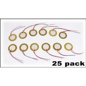  25 pack 20mm Piezo Elements with 2 Leads Musical 