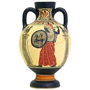  Greek Athena and Wrestlers Black Figure Vase