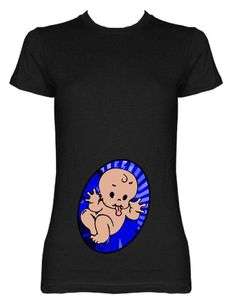   Baby Sticking Tounge out Funny Mommy Mom Maternity Tee T Shirt  