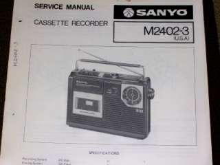 Sanyo M2402 3 Cassette Recorder Service/Parts Manual  