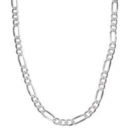   Silver 24 inch Diamond cut Figaro Chain (4.5 mm)  