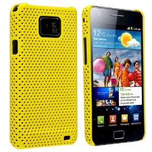  Yellow Meshed Rear Rubber Coated Case + Mirror Screen 