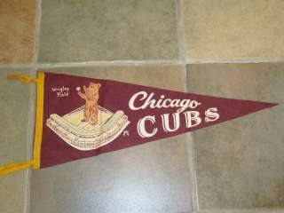 CHICAGO CUBS PENNANT   1950s   GREAT SHAPE  