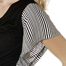 Lilac Clothings Womens Maternity Janae Black Striped Flutter 
