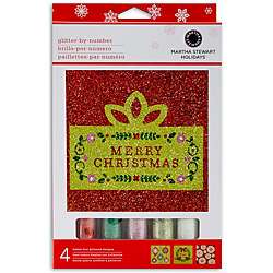 Martha Stewart Holiday Glitter by Number Set (Pack of 4)   