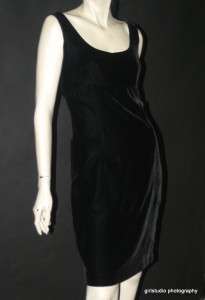 JET BLACK swingy STELLAR velvet DRESS & COAT goth Med 8  