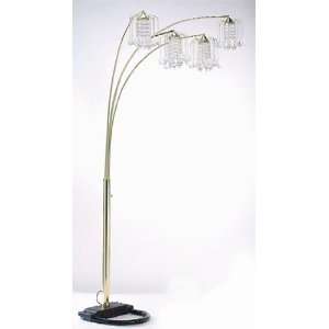  Polished Brass Finish Floor Lamp with Crystaline   Gold 