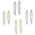    14k Gold 2 1/2ct TDW Diamond Hoop Earrings (H I/J K, SI1 SI2/I1 I2