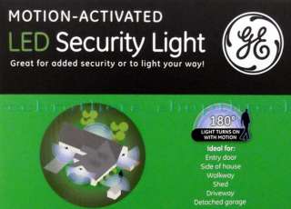 New GE Motion Activated LED Security 2 Spotlights Fixture Automatic 
