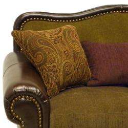 Vincent Espresso/ Bronze Faux Leather/ Fabric Sofa and Chair 