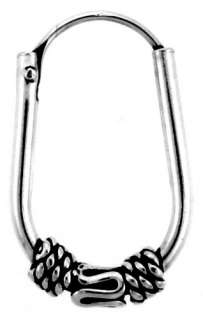 Custom Bali Hoop Earrings 10mm x 15mm 925 Silver Heb39  