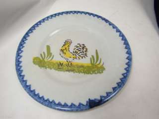 Small Salad Plate Hand Painted Rooster Pottery Plate  