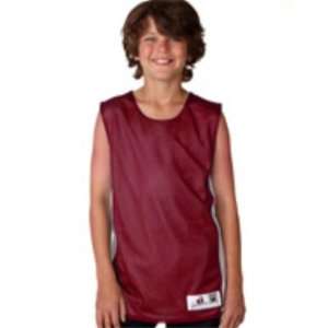   Badger Youth Mesh/Dazzle Rev Tank Maroon/Wh X Large