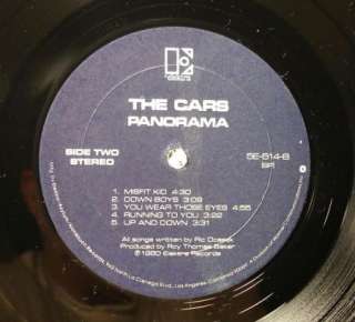 THE CARS PANORAMA 5E514 VINYL 33LP ELEKTRA RECORDS 1980  