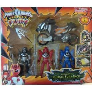  Power Rangers Jungle Fury   3 Power Rangers and Cycle Toy 