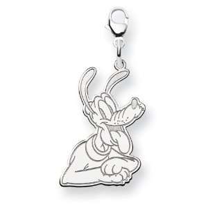  14k White Gold Disney Pluto Lobster Clasp Charm Jewelry