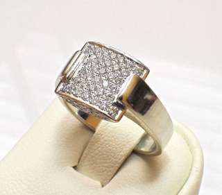 Napoli Collection Casa Gi Ideal Micro Pave Diamond 18K White Gold Ring 
