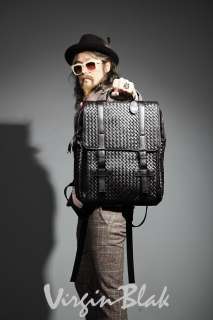 vb HOMME Woven Leatherette Backpack BLACK, BROWN 4OT  