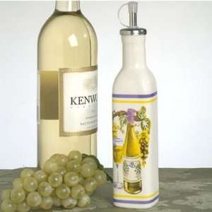  Medium Ceramic Oil Bottle w/White Wine