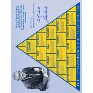 JOHN WOODEN SIGNED 8x11 PYRAMID OF SUCCESS FOR ROBERT   Sports 