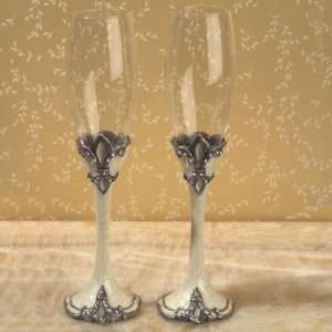  Sophisticated Ivory Fleur De Lis Toasting Glasses Health 