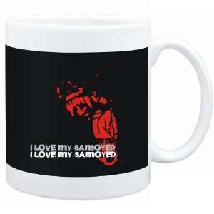  Mug Black  I love my Samoyed  Dogs